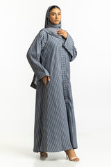 UAE-Georgette Stripes Abaya With Scarf KAB-22130