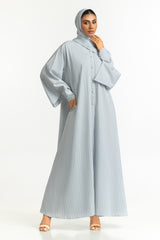 UAE-Georgette Stripes Abaya With Scarf KAB-22131