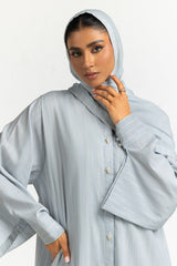 UAE-Georgette Stripes Abaya With Scarf KAB-22131