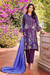 UAE -3PC Lawn Jacquard Unstitched Suit With Foil Printed Paper Cotton Dupatta CN-32013