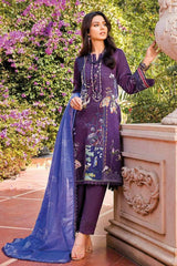 UAE -3PC Lawn Jacquard Unstitched Suit With Foil Printed Paper Cotton Dupatta CN-32013