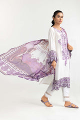 UAE -2 PC Khadi Net Embroidered Shirt With Dupatta GLM-22-52