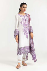 UAE -2 PC Khadi Net Embroidered Shirt With Dupatta GLM-22-52
