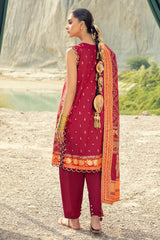 UAE -3 Piece Unstitched Gold Printed Lawn Suit CL-52124-A