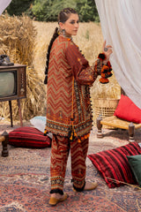 UAE-2 Piece Unstitched Gold Printed Lawn Suit TL-52144