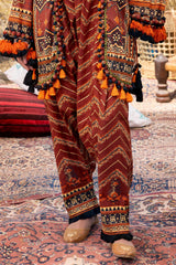 UAE-2 Piece Unstitched Gold Printed Lawn Suit TL-52144