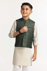 UAE-Green Styling Waist Coat KWC-PD23-017