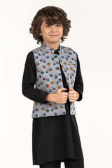 UAE-Grey Stylized Waist Coat KWC-PD23-006