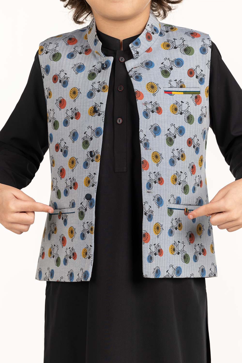 UAE-Grey Stylized Waist Coat KWC-PD23-006
