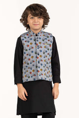 UAE-Grey Stylized Waist Coat KWC-PD23-006