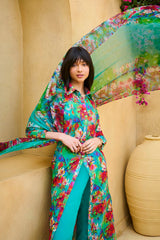 UAE -3 Piece Unstitched Printed Lawn Suit with Printed Pure Silk Chiffon Dupatta C-52003