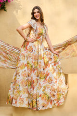 UAE -3 Piece Unstitched Cotton Silk Suit with Printed Burnout Blend Dupatta CS-52003