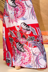 UAE-3 Piece Unstitched Printed Cotton Silk Suit with Printed Chiffon Dupatta