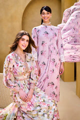 UAE -3 Piece Unstitched Printed Soya Silk Suit with Printed Chiffon Dupatta SY-52002
