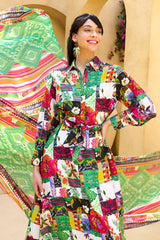 UAE -3 Piece Unstitched Printed Pure Bamboo Silk Suit with Printed Chiffon Dupatta BS-52004