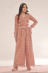 UAE -Unstitched Gold and Lacquer Printed Lawn Shirt SL-42038 A