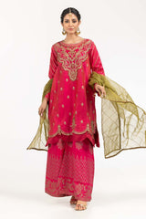 UAE -Luxury Pret Dyed Rawsilk Embroidered Suit ILP-22-170 3PC