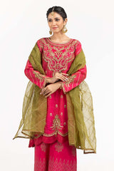 UAE -Luxury Pret Dyed Rawsilk Embroidered Suit ILP-22-170 3PC