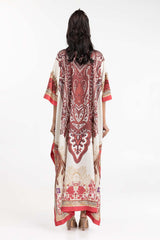 UAE -Luxury Pret Printed Charmeus Silk Kaftan And Trouser ILP-22-254 2PCs
