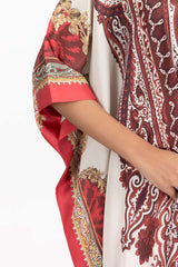 UAE -Luxury Pret Printed Charmeus Silk Kaftan And Trouser ILP-22-254 2PCs