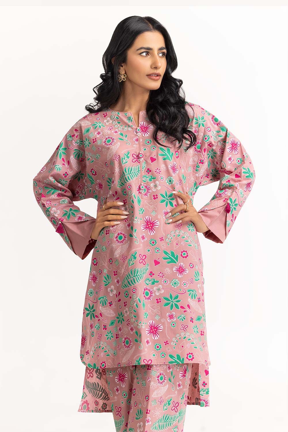UAE -2 PC Screen Printed Shirt With Trouser IPS-23-16