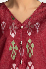 UAE-3 Piece Dyed Embroidered Jacquard Suit IUSTKSD-339