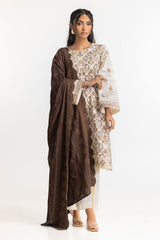 UAE-3 Piece Khaddar Printed With Embroidered  Suit IUSTKSD-435