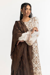 UAE-3 Piece Khaddar Printed With Embroidered  Suit IUSTKSD-435