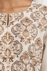 UAE-3 Piece Khaddar Printed With Embroidered  Suit IUSTKSD-435