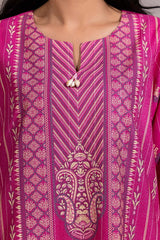 UAE-3 Piece Karandi Embroidered And Lacquer Printed Suit IUSTKSD-476