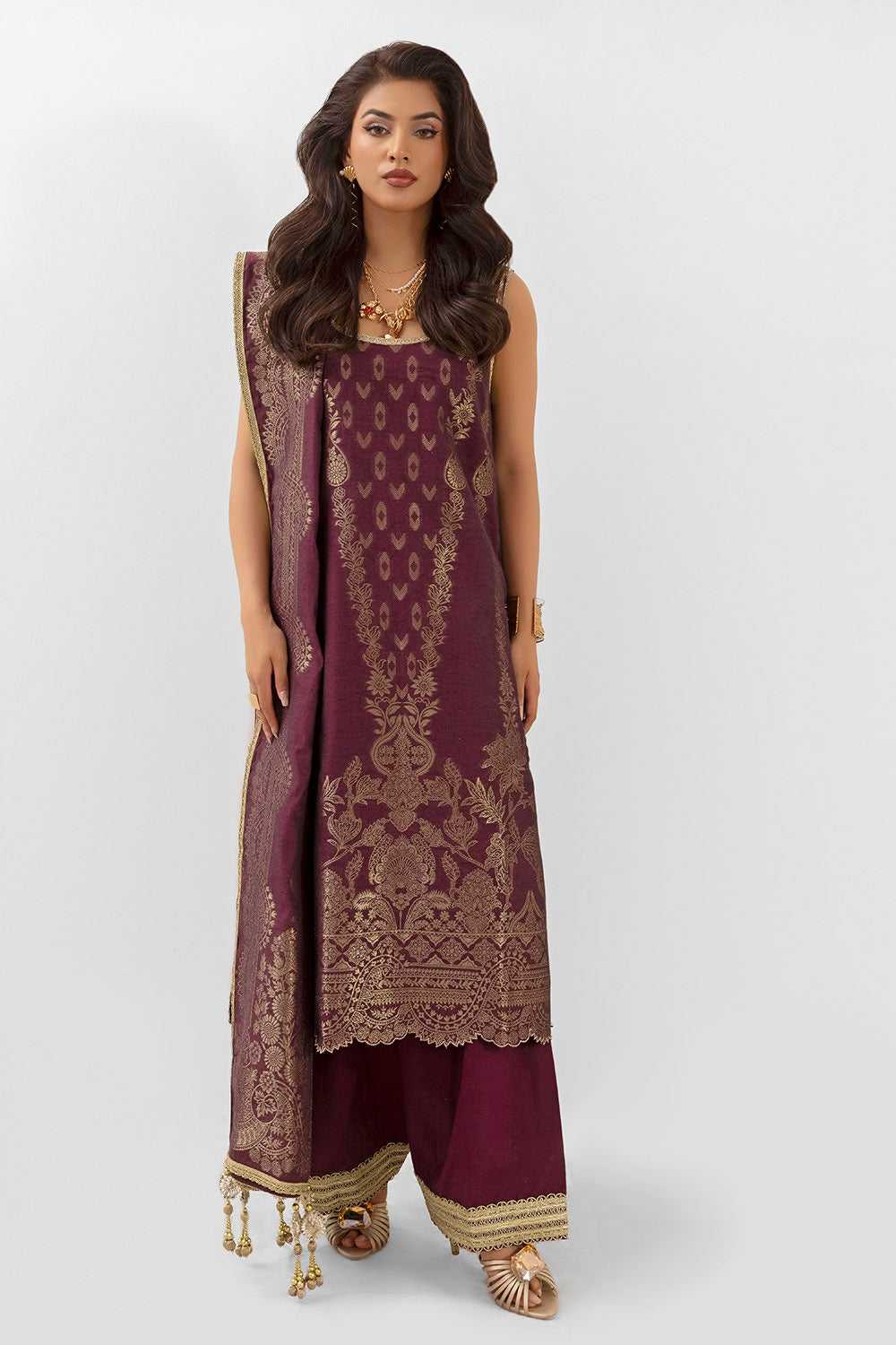 UAE -3 Piece Unstitched Jacquard Suit FE-52151