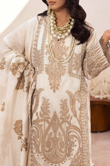 UAE -3 Piece Unstitched Embroidered Jacquard Suit with Jacquard Dupatta FE-52090
