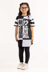 UAE -Junior Girl White And Black T-Shirt 231-413-017