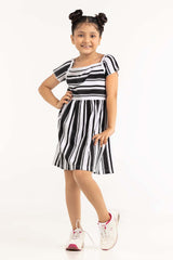 UAE -Junior Girl White And Black Dress 231-414-001