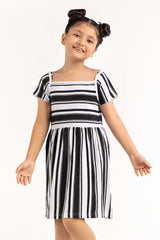 UAE -Junior Girl White And Black Dress 231-414-001