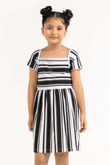 UAE -Junior Girl White And Black Dress 231-414-001