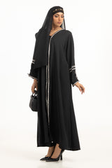 UAE-Georgette Embroidered Abaya With Scarf KAB-22034