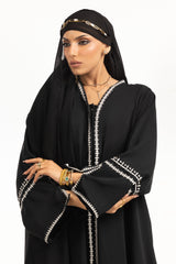 UAE-Georgette Embroidered Abaya With Scarf KAB-22034