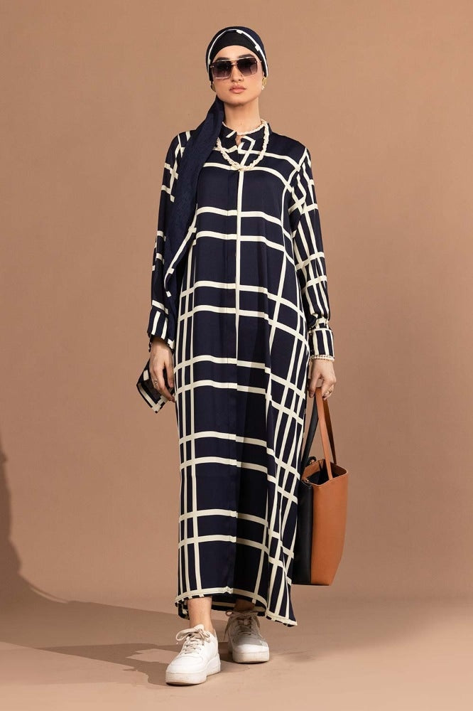 UAE-Georgette Printed Abaya With Scarf