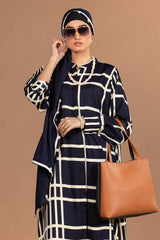 UAE-Georgette Printed Abaya With Scarf