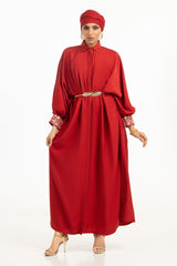 UAE-Viscose Embroidered Abaya With Scarf KAB-22120