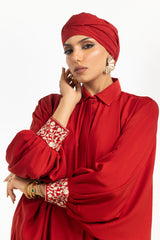 UAE-Viscose Embroidered Abaya With Scarf KAB-22120