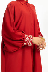 UAE-Viscose Embroidered Abaya With Scarf KAB-22120