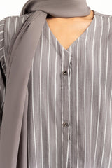 UAE-Yarn Dyed Abaya With Scarf KAB-22128