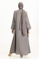 UAE-Yarn Dyed Abaya With Scarf KAB-22128