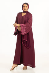 UAE-Crincle Georgette Embroidered Abaya With Scarf KAB-22132