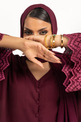 UAE-Crincle Georgette Embroidered Abaya With Scarf KAB-22132