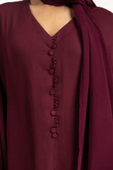UAE-Crincle Georgette Embroidered Abaya With Scarf KAB-22132