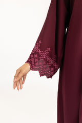 UAE-Crincle Georgette Embroidered Abaya With Scarf KAB-22132