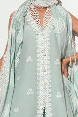 UAE -3 Piece Unstitched Embroidered Printed Denting Lawn Suit DN-52023